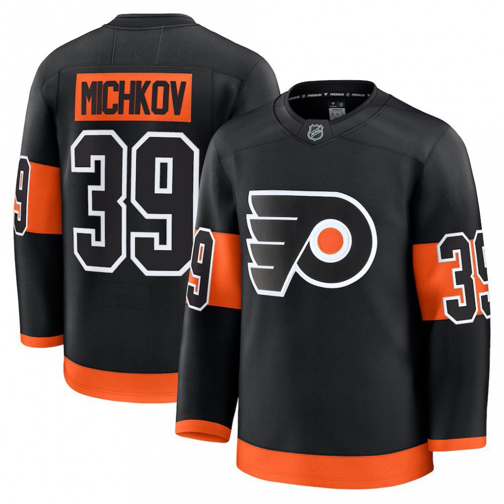 Men's Philadelphia Flyers Matvei Michkov Black Alternate Premium Jersey-Pro Kit Vault | Brand New 26/27 Sports Jerseys